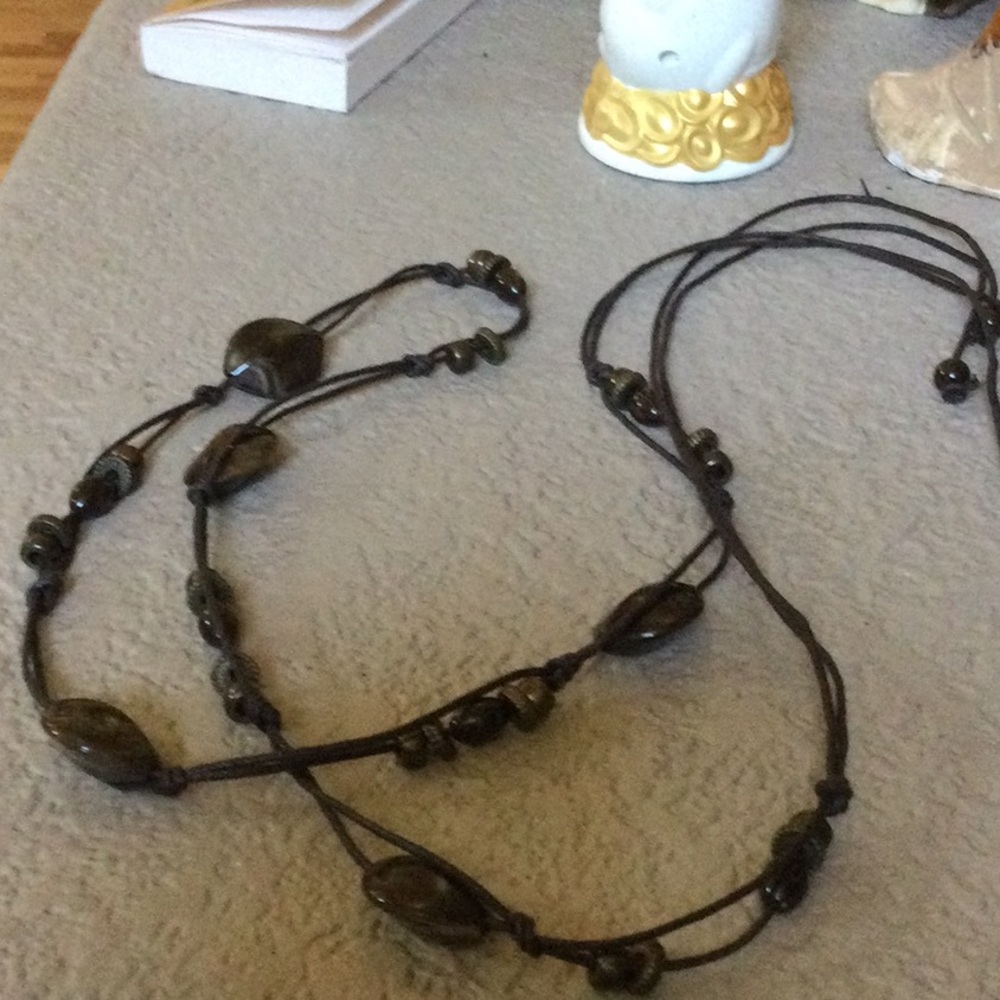 Beaded tie belt total 64 inches long